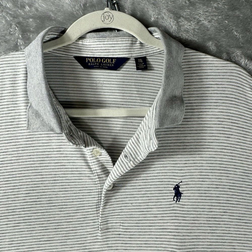 Ralph Lauren Golf Polo Shirt‎ Mens XXL Gray Striped